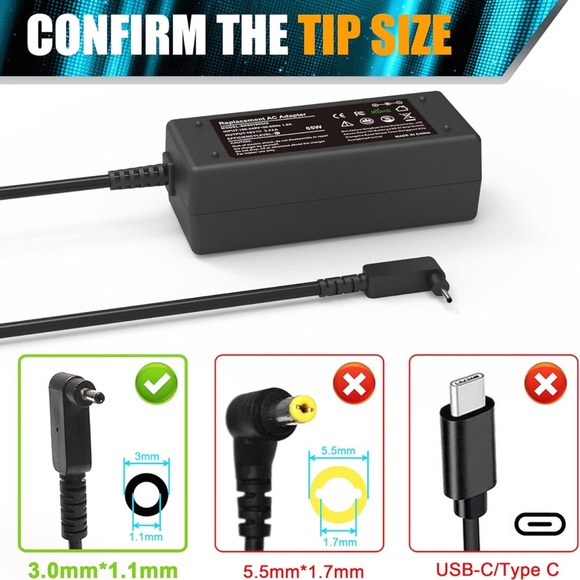 Easy style 65W 19v 3.42A laptop adapter with charger - Picture 3 of 10